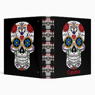 Decorated Human Skulls Art Thunder_Cove 3 Ring Binder