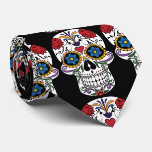 Decorated Human Skulls Art Thunder_Cove Neck Tie
