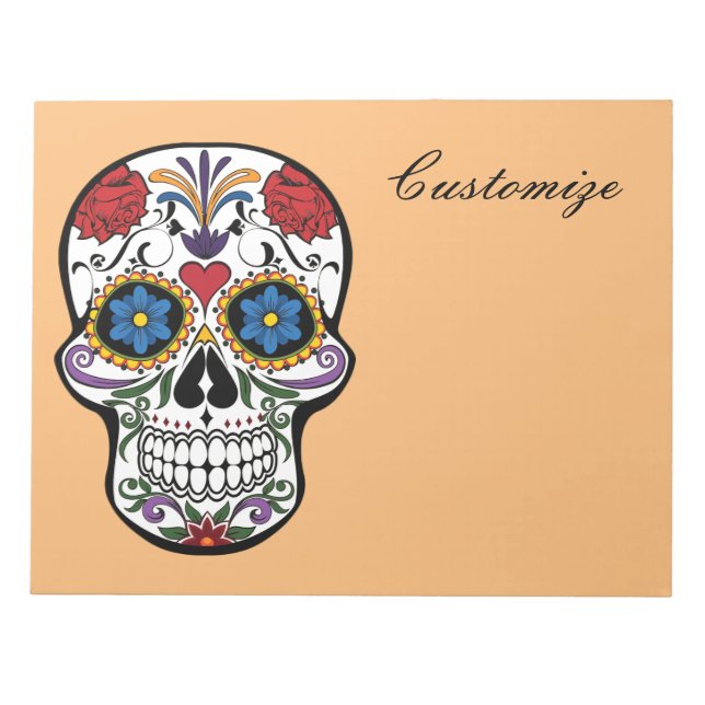 Decorated Human Skulls Art Thunder_Cove  Notepad (Front)