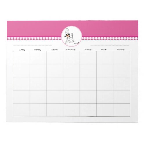 Decorated Kitchen Blank Weekly Planner Notepad