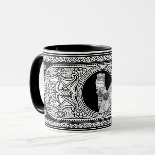 Decorated Lamassu Coffee Mug