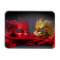Decorated masquerade mask on red velvet