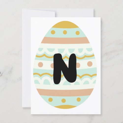 Decorated N Easter Egg Shape Bunting Banner Card