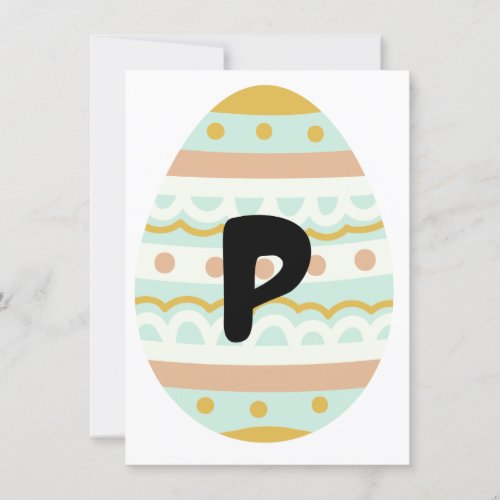 Decorated P Easter Egg Shape Bunting Banner Card