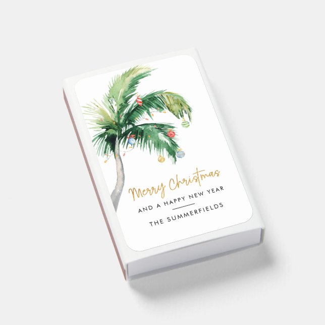 Decorated Palm Tree Christmas Holiday Matchboxes (Front Closed)