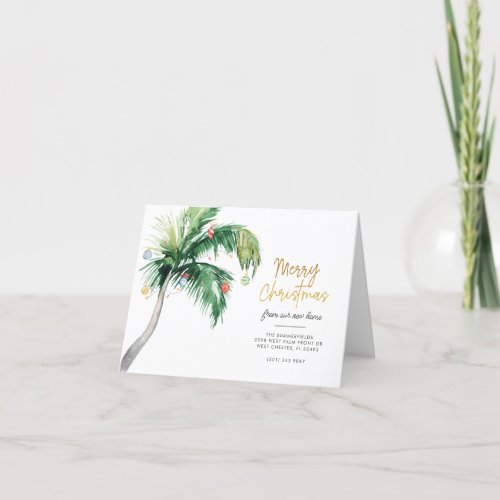 Decorated Palm Tree Christmas Moving Announcement