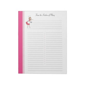 Decorated Personalized Recipe Pad Lined by ShopDesigns at Zazzle