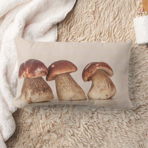 Decorated pillows with a stone mushroom photoprint