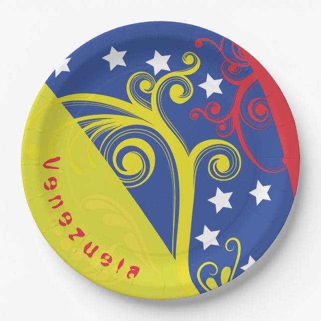 decorated plate of paper I Love Venezuela (Front)