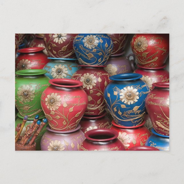 Decorated Pots, Huaraz, Cordillera Blanca Postcard (Front)