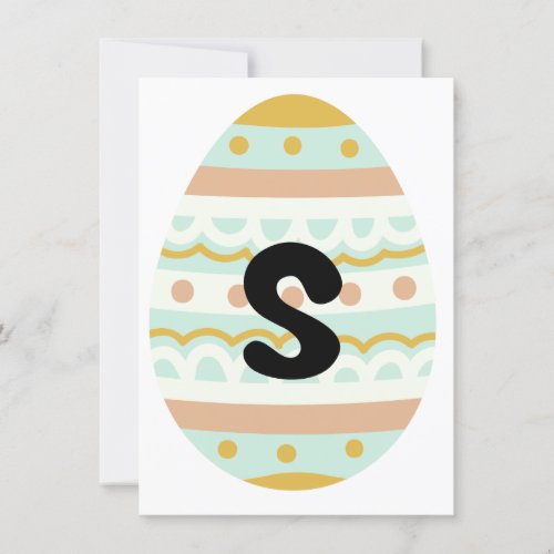 Decorated S Easter Egg Shape Bunting Banner Card