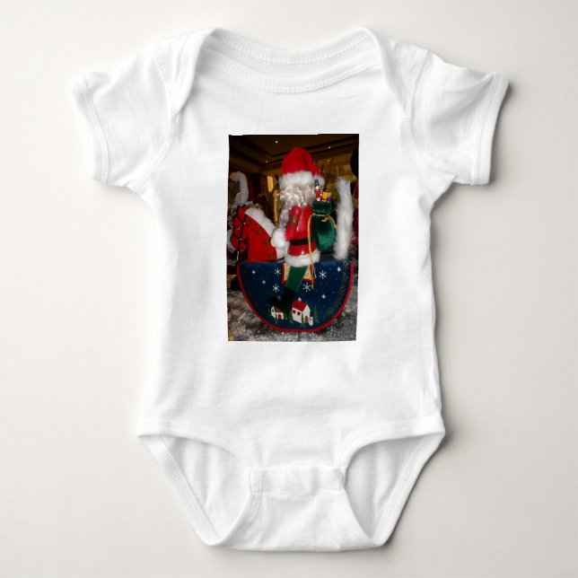 Decorated Santa Claus Christmas Art Print/Design Baby Bodysuit (Front)
