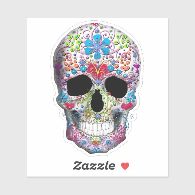 Decorated Skull  Sticker (Sheet)
