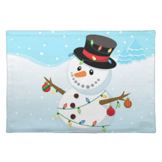 Decorated Snowman Holiday Placemat