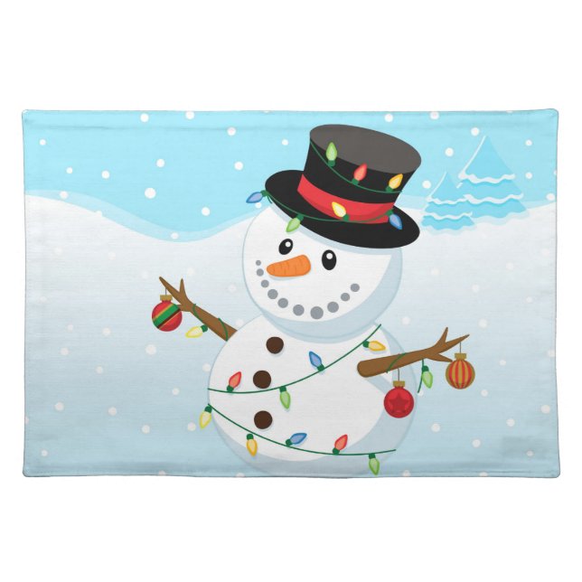 Decorated Snowman Holiday Placemat (Front)