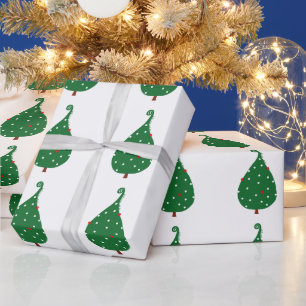 Decorated spruce christmas tree large christmas wrapping paper