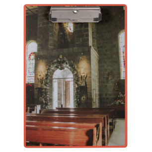Decorated Stone Church Interior Sanctuary Art Clip Clipboard