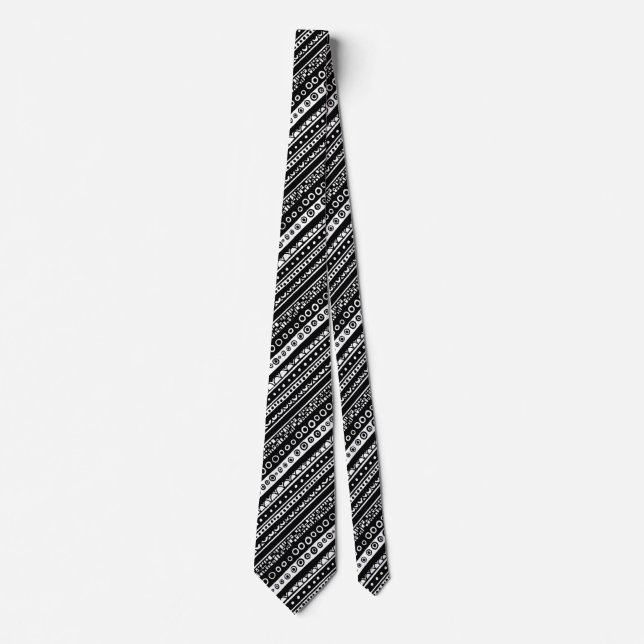 Decorated Stripes - Diagonal Neck Tie (Front)