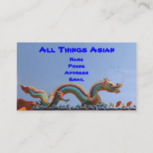 Decorated Temple Roof with Dragons Business Card