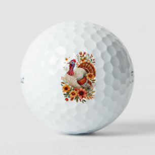 Decorated Thanksgiving Turkey Golf Balls