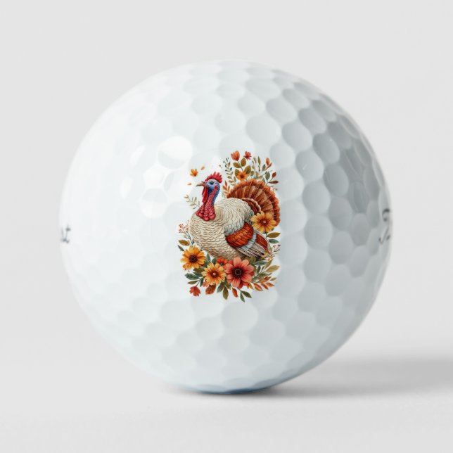 Decorated Thanksgiving Turkey  Golf Balls (Front)