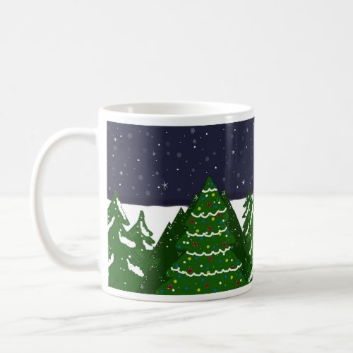 Decorated Tree Shining on a Winter Night Coffee Mug