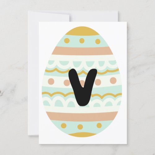 Decorated V Easter Egg Shape Bunting Banner Card