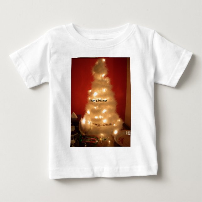 Decorated White Christmas Tree  Baby T-Shirt (Front)