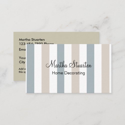 Decorating Business Modern Stripes Design Business Card