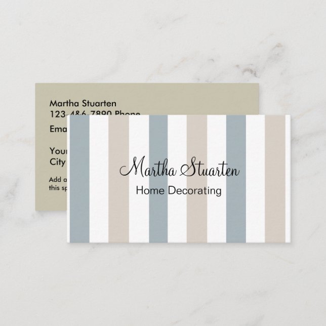 Decorating Business Modern Stripes Design Business Card (Front/Back)
