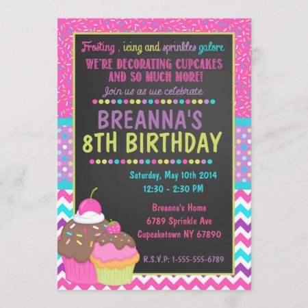Decorating Cupcake Party Invitation