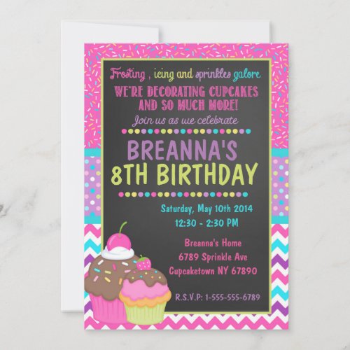 Decorating Cupcake Party Invitation