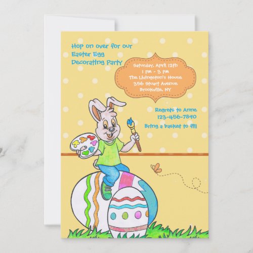Decorating Easter Eggs Party Invitation