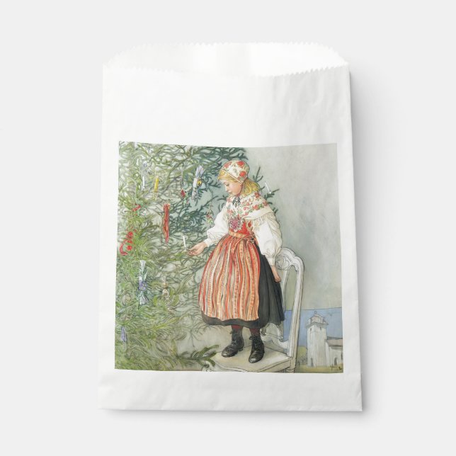 Decorating the Christmas Tree - Carl Larsson Favor Bag (Front)