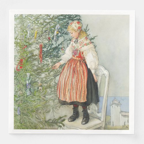 Decorating the Christmas Tree _ Carl Larsson Paper Dinner Napkins
