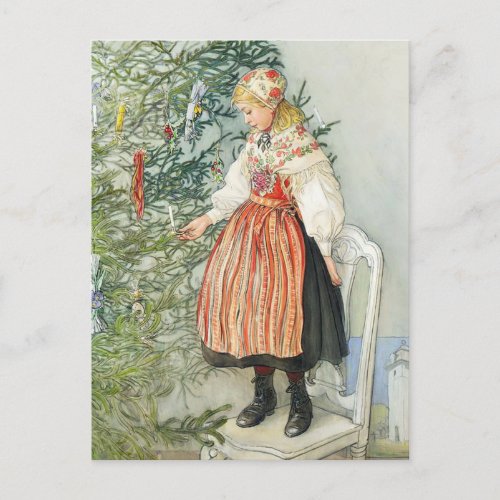 Decorating the Christmas Tree _ Carl Larsson Postcard