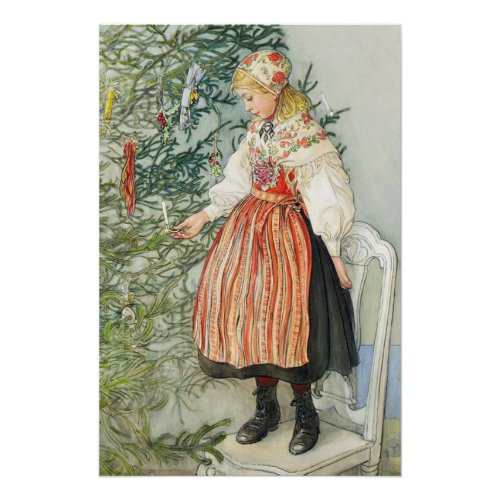 Decorating the Christmas Tree _ Carl Larsson Poster