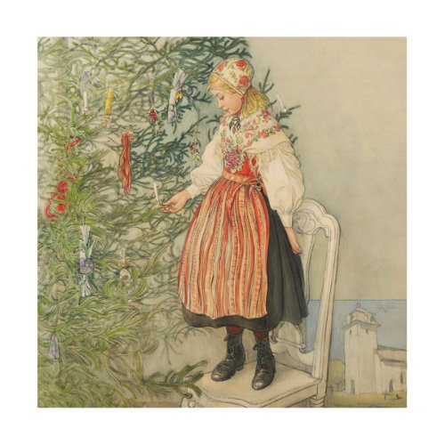 Decorating the Christmas Tree _ Carl Larsson Wood Wall Art