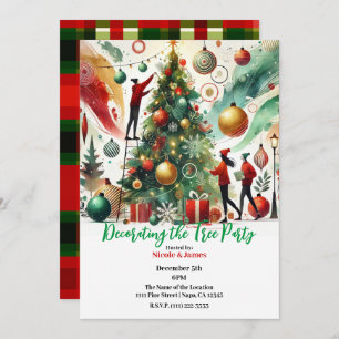 Decorating the Christmas Tree Holiday Party Invitation