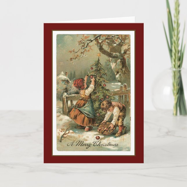 Decorating the Tree Holiday Card (Front)