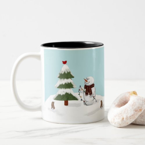 Decorating The Tree Snowman Mug