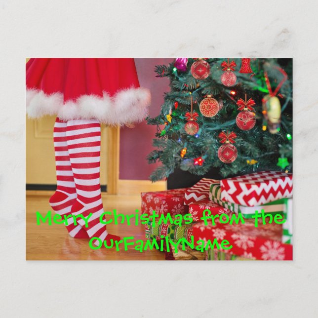 Decorating Tree Christmas Customize Postcard (Front)