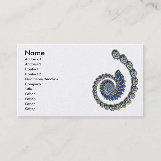Customizable Decoration Abstract Fractal Art Business Card Templates