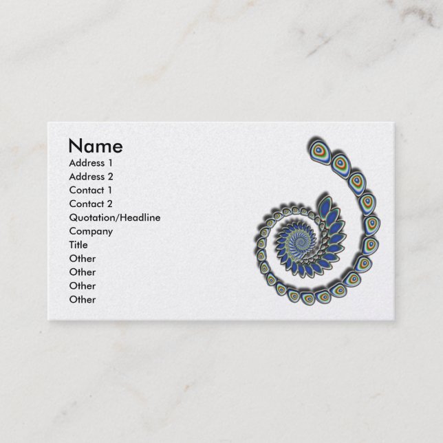 Decoration Abstract Fractal Art Business Card (Front)