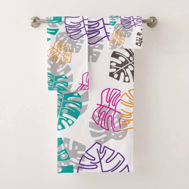 decoration leaves bath towel set (Insitu)