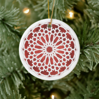 Décoration Noël céramique Mosaïque marocaine rouge Ceramic Ornament