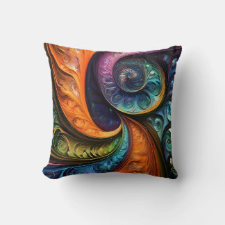 Decoration pillows: fractal modern design, colorfu throw pillow