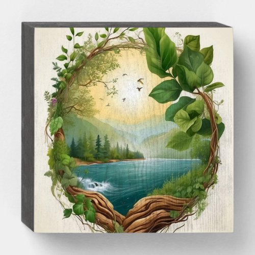 Decoration to depict the beauty of nature for the  wooden box sign