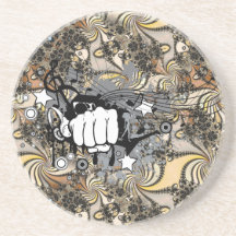 Decoration with fractal image and a fist mouse ma