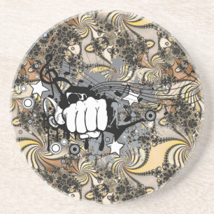 Decoration with fractal image and a fist  mouse ma coaster